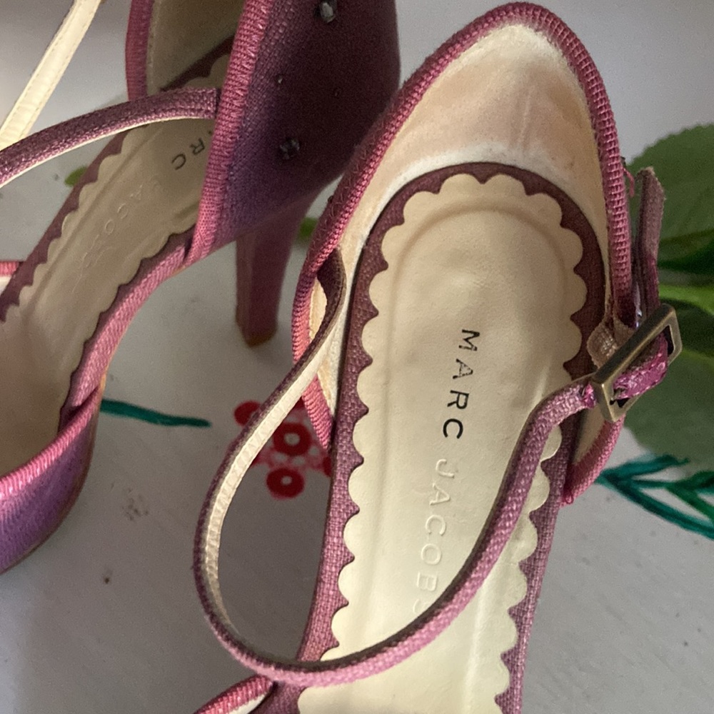 Marc Jacobs Pink Peep-Toe Ankle-Strap Heels - Picture 3 of 15